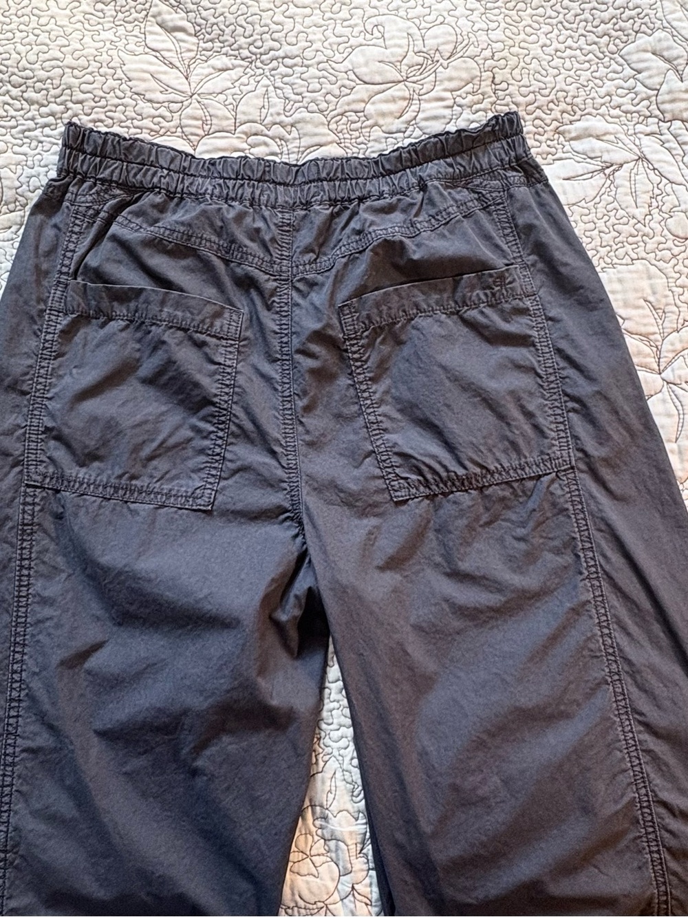 💥Pilcro by Anthropologie Pull-On Wide Leg Utility Pants Cotton Tencel Navy~S🧡 - Picture 5 of 12